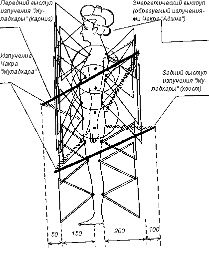 Изучение чакр. Вид сбоку.